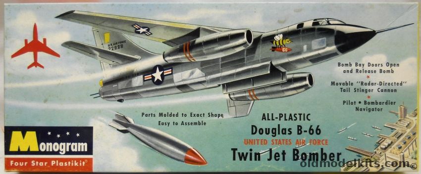 Monogram 1/83 Douglas B-66 Twin Jet Bomber, P10-98 plastic model kit