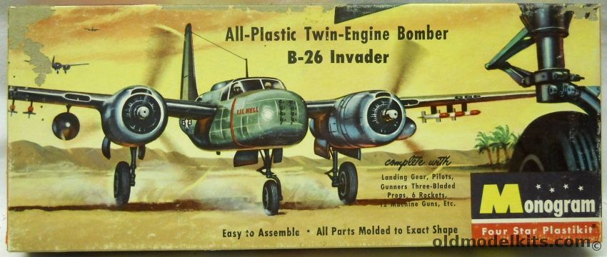 Monogram 1/67 B-26 Invader - Four Star Issue  / True Second Issue, P6-98 plastic model kit