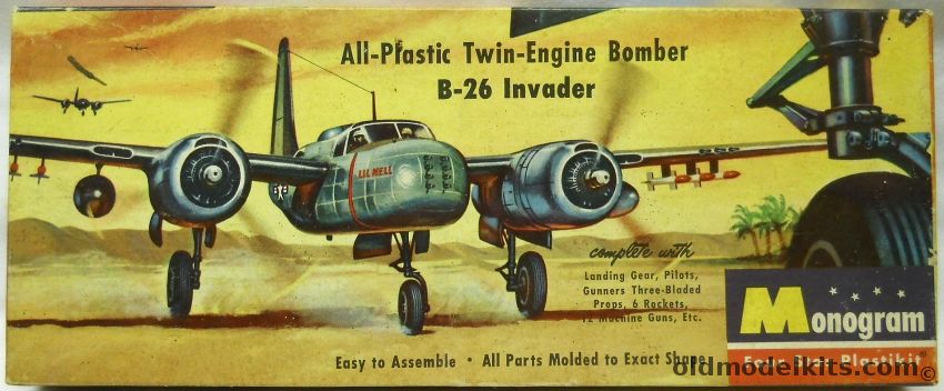 Monogram 1/67 B-26 Invader - Four Star Issue  / True Second Issue, P6-98 plastic model kit