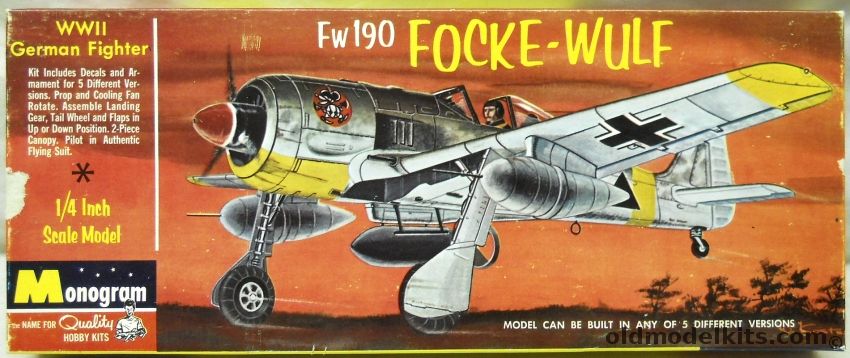 Monogram 1/48 Focke-Wulf FW-190 - A-8/R-3 / A-7/R2 / A7/R3 / A-5/U8 / A-8/R1  A-5/U3 Tropical - Four Star Issue, PA107-100 plastic model kit