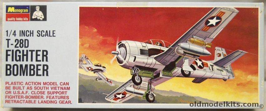 Monogram 1/48 T-28D Fighter Bomber - Vietnamese or USAF Blue Box Issue, PA121-100 plastic model kit