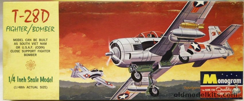 Monogram 1/48 T-28D Fighter Bomber - USAF or South Vietnamese Air Force 516th Fighter Squadron, PA121-100 plastic model kit