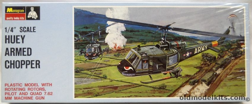 Monogram 1/48 Huey Armed Chopper - Blue Box Issue - Bell UH-1 Iroquois Gunship, PA151-100 plastic model kit