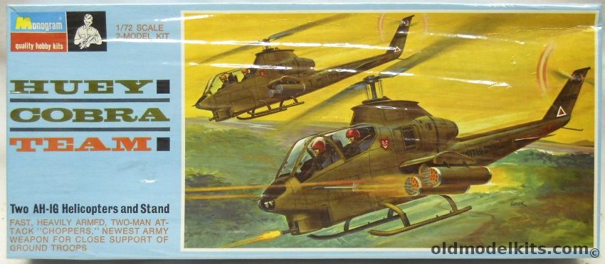 Monogram 1/72 Huey Cobra Team - Blue Box Issue - (AH-1G), PA191-150 plastic model kit