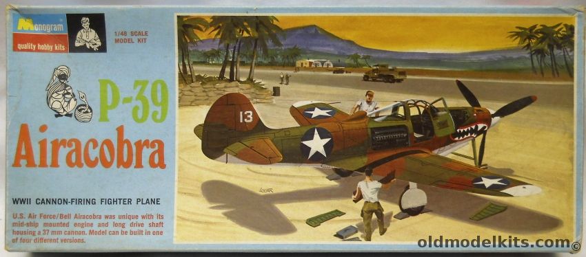Monogram 1/48 P-39 Airacobra - P-400 / P-39D-1 / P-39D-2 / P-39L-1 - Blue Box Issue, PA227-150 plastic model kit
