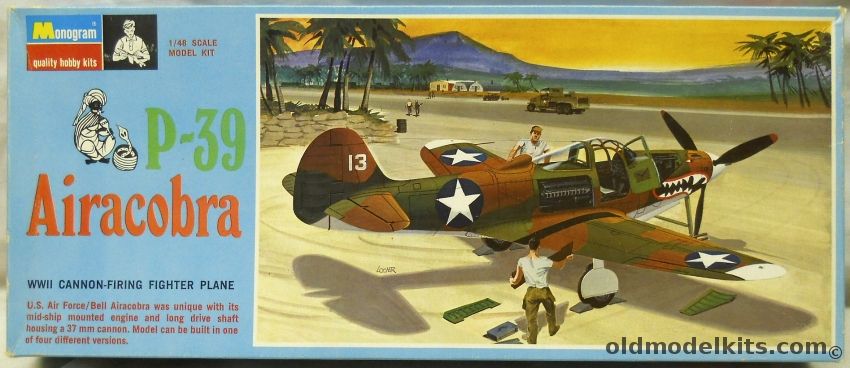 Monogram 1/48 Bell P-39 D-1 / D-2 or L-1 Airacobra - USA or Russian Versions Blue Box, PA227-150 plastic model kit