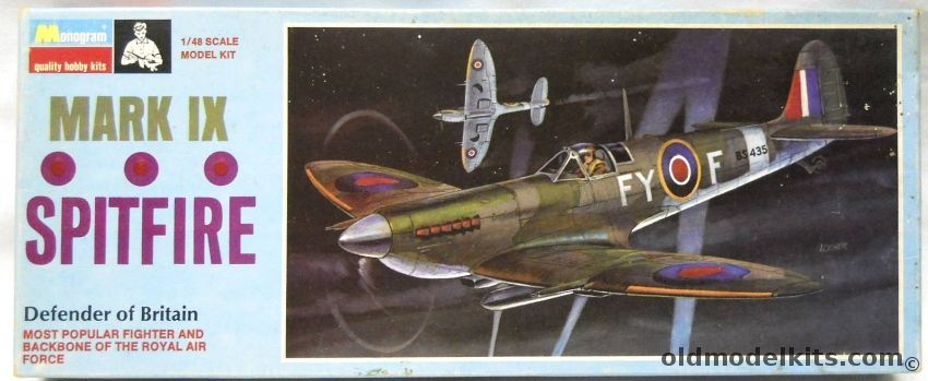 Monogram 1/48 Spitfire Mark IX - Blue Box Issue, PA79-6801 plastic model kit