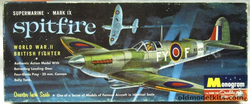 Monogram 1/48 Supermarine Mk IX Spitfire - Four Star Issue, PA79-98 plastic model kit