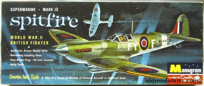 Monogram 1/48 Supermarine Mk IX Spitfire - Four Star Issue, PA79-98 plastic model kit