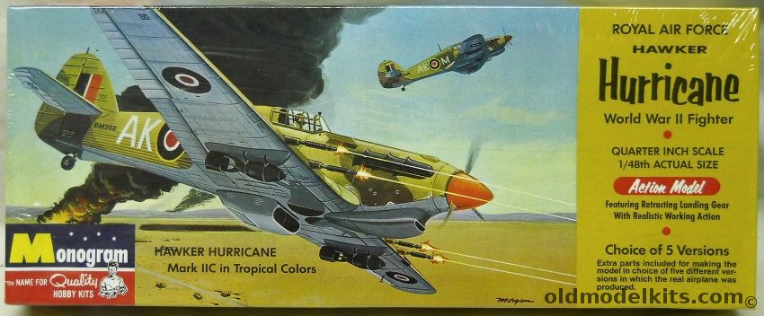 Monogram 1/48 Hawker Hurricane - Mk IIA/Mk IIB/Mk IIC/Mk IID/Mk IV, PA90-98 plastic model kit