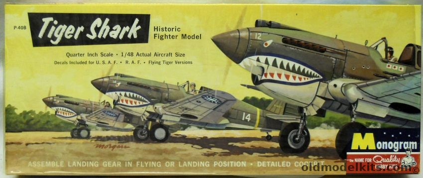 Monogram 1/48 P-40B Tiger Shark - USAAF / RAF / Chinese AVG Flying Tigers - Four Star Issue, PA96-98 plastic model kit