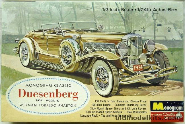 Monogram 1/24 1934 Duesenberg SJ Torpedo Phaeton Weyman Body - Four Star Issue, PC81-298 plastic model kit