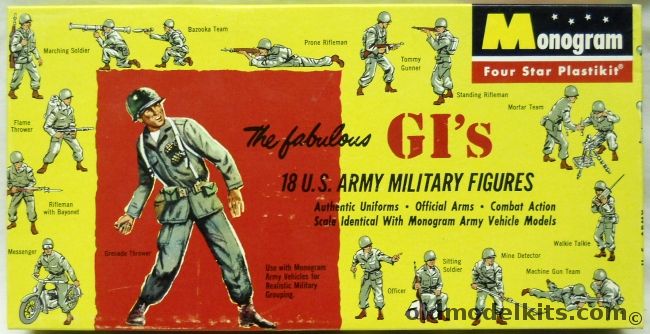 Monogram 1/35 The Fabulous GIs - 18 US Army Military Figures, PM35-98 plastic model kit