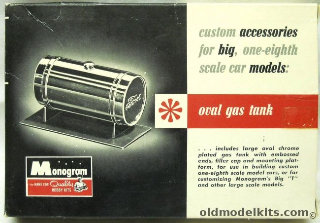 Monogram 1/8 Oval Gas Tank - Custom Accessories For 1/8 Scale Cars, AK202-59 plastic model kit