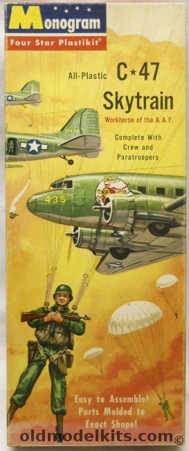 Monogram 1/90 C-47 Skytrain with Paratroopers - Four Star Issue, P11-98 plastic model kit