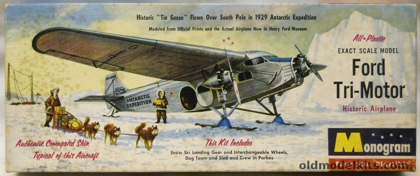 Monogram 1/77 Ford Tri-Motor With Skis Antarctic Expedition - Four Star Issue, P15-98 plastic model kit