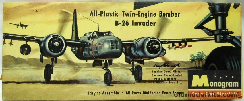 Monogram 1/67 B-26 Invader - Four Star Issue  / True Second Issue, P6-98 plastic model kit