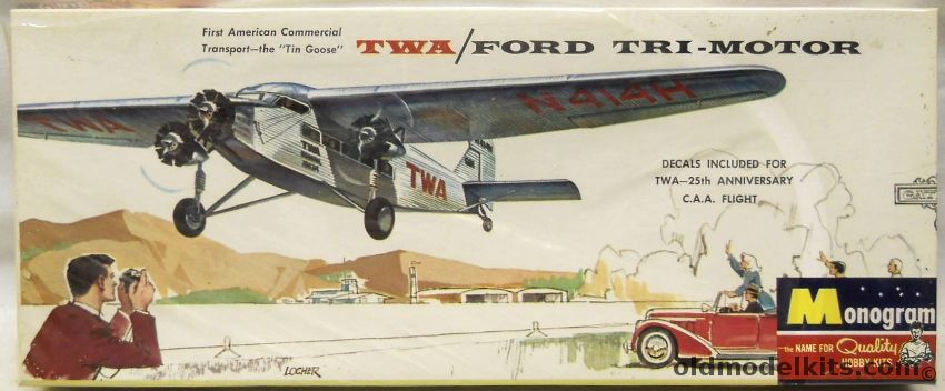 Monogram 1/77 TWA Ford Tri-Motor - 25th Anniversary CAA Flight - Four Star Issue, PA122-100 plastic model kit