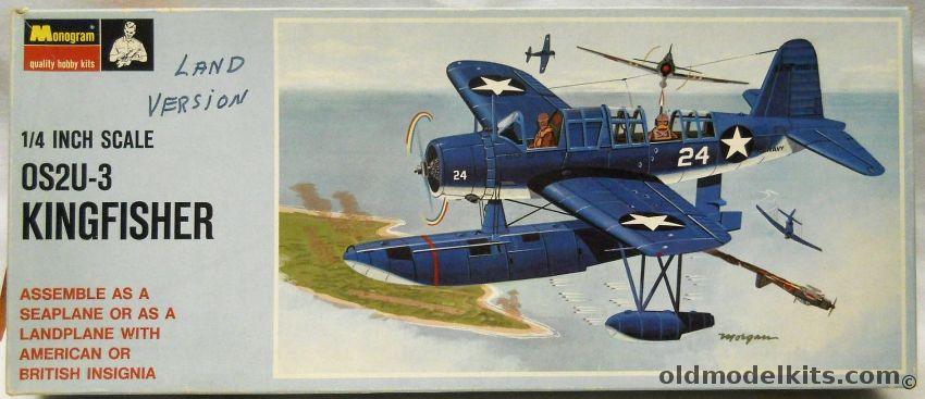 Monogram 1/48 OS2U-3 Kingfisher - RAF Or US Navy - Blue Box Issue - (OS2U3), PA135-150 plastic model kit