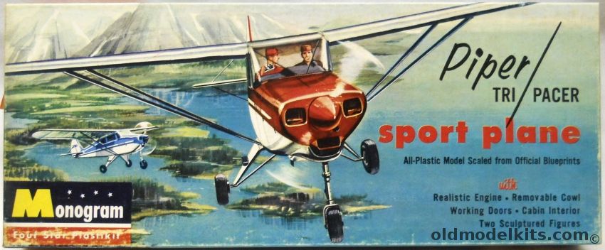 Monogram 1/32 Piper Tri-Pacer Sport Plane, PA25-98 plastic model kit