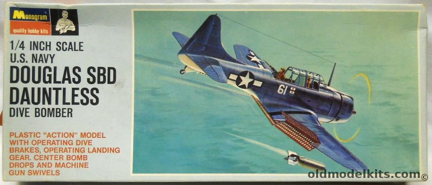 Monogram 1/48 Douglas SBD Dauntless Dive Bomber - Blue Box Issue, PA54-150 plastic model kit