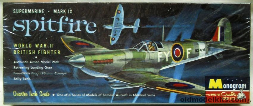Monogram 1/48 Supermarine Mk IX Spitfire, PA79-98 plastic model kit