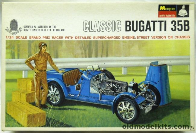 Monogram 1/24 Bugatti 35B Grand Prix Racer - With Diorama Equipment, PC133-300 plastic model kit