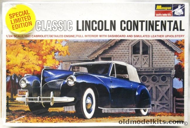 Monogram 1/24 1941 Lincoln Continental Convertible, PC174-300 plastic model kit