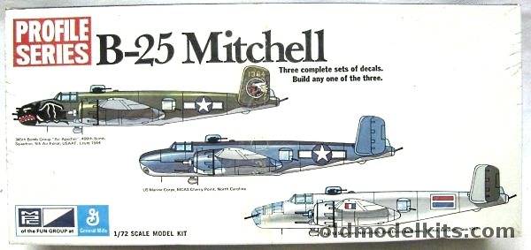 MPC 1/72 B-25 Mitchell - 345th BG 'Air Apaches 409th BS 5th AF Leyte / US Marines Cherry Point / No 18 Sq Netherlands East Indies AF - Profile Series, 2-1506-150 plastic model kit