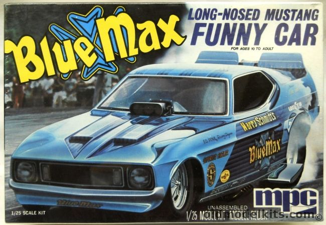 MPC 1/25 Blue Max Funny Car - Long Nosed Mustang, 1-2709 plastic model kit