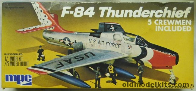 MPC 1/72 Republic F-84 Thunderstreak Thunderbirds - With 5 Crewmen (Airfix Molds), 2-0208 plastic model kit