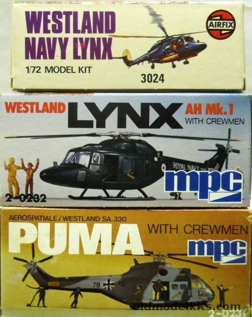 MPC 1/72 Aerospatiale Westland SA-330 Puma / MPC Westland Lynx / Airfix Westland Navy Lynx, 2-0231 plastic model kit