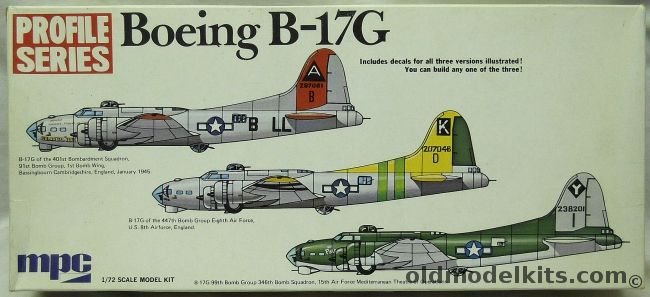 MPC 1/72 Boeing B-17G Flying Fortress Profile Series - 401st BS 91st BG 1st BW England 1945 / 447th BG 8th AF England / 99th BG 346 BS 15th AF Mediterranean, 2-2501 plastic model kit