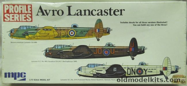 MPC 1/72 Avro Lancaster Profile Series - DG595-2nd Prototype / B.1 No. 463 RAAF 1945 / B.1 No 214 Federated Malay States 1950 (Airfix molds), 2-2503 plastic model kit