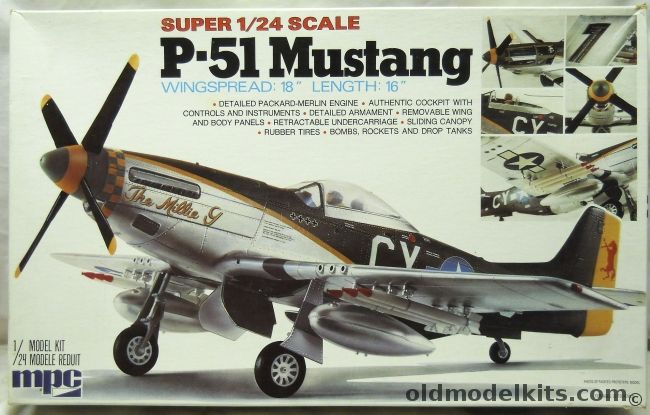 MPC 1/24 North American P-51D Mustang - (ex Airfix), 2-3505 plastic model kit