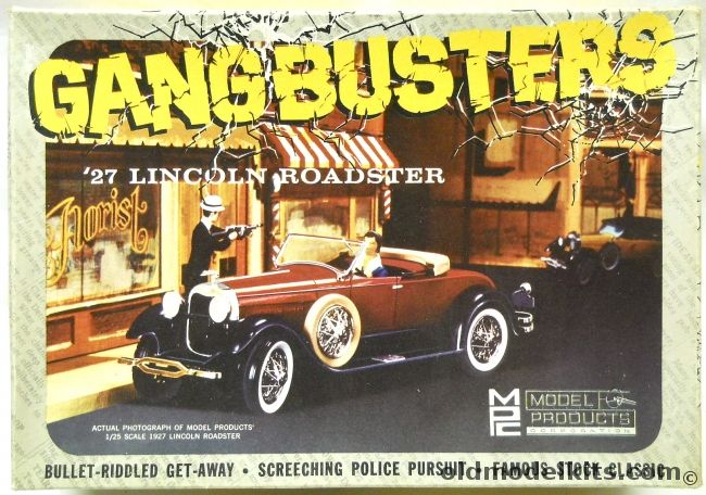 MPC 1/25 Gangbusters 1927 Lincoln Roadster - Build It Bullet-Riddled Get Away Car / Screeching Police Pursuit / Famous Stock Classic With Locke Coachwork, 202-200 plastic model kit