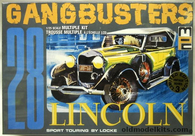 MPC 1/25 Gangbusters 1928 Lincoln Sport Touring by Locke - Build It As A Bullet-Riddled Get-Away Car / Screeching Police Pursuit / Famous Stock Classic, 6173 plastic model kit