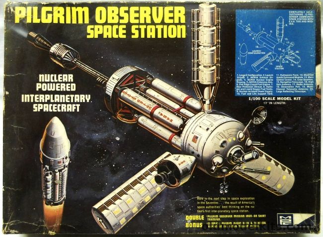 MPC 1/100 Pilgrim Observer Space Station Nuclear Powered, 9001 plastic model kit