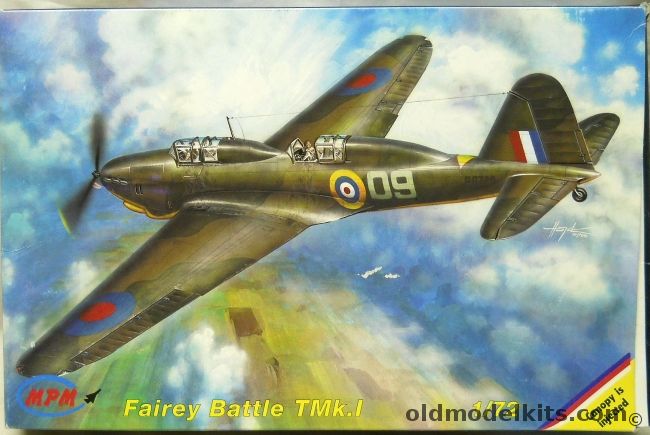 MPM 1/72 Fairey Battle Tmk.I Trainer - RCAF Royal Canadian Air Force Kingston Ontario / Polish Flying Service Training School Hucknall 1941, 72096 plastic model kit