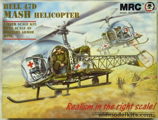 MRC 1/35 Bell 47D MASH Helicopter - MASH TV Show / Gunship / US Marine Utility, BA102 plastic model kit