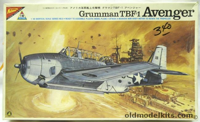 Nichimo 1/48 Grumman TBF-1 Avenger Motorized, S-4809-400 plastic model kit