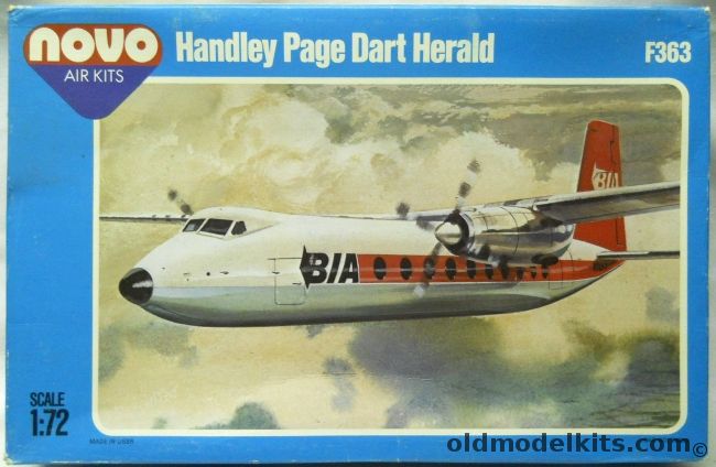 Novo 1/72 Handley Page Dart Herald - BIA Airlines, F363 plastic model kit