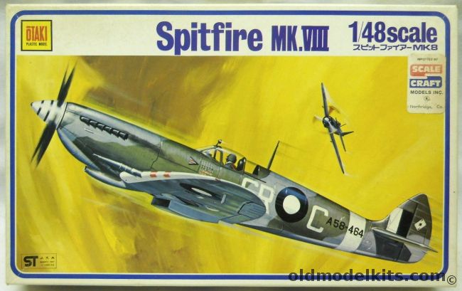 Otaki 1/48 Supermarine Spitfire Mk VIII - Air Major General W.F. Dickson's Personal Aircraft - Maj. G.R.S. Mackay's Aircraft Commander of 145 Sq - Col. C.R. Caldwell's Aircraft Commander of Royal Australian Air Force (RAAF) 80th Fighter Wing, OT2-24-400 plastic model kit