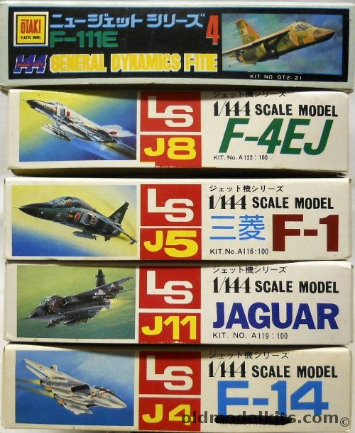 Otaki 1/144 F-111E / LS F-4EJ / LS F-1 / LS Jaguar / LS F-14 Tomcat, OT2-21 plastic model kit