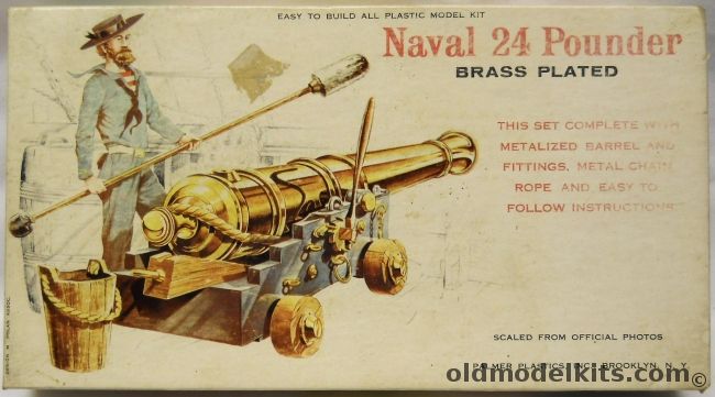 Palmer 1/24 Naval 24 Pound Cannon Brass Plated, 27 plastic model kit