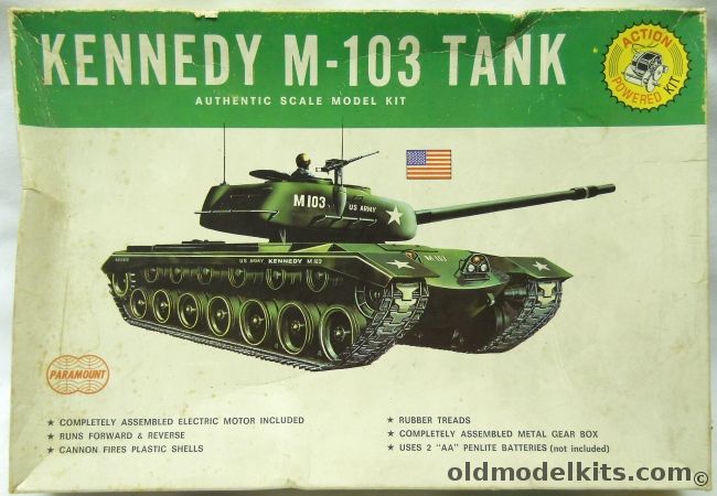 Paramount 1/50 M-103 Kennedy Heavy Tank - T43E1 - Motorized / Firing Gun, 5003-200 plastic model kit
