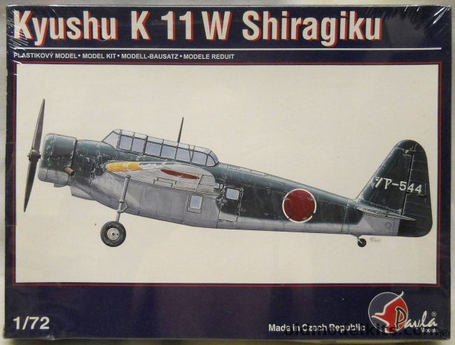 Pavla 1/72 Kyushu K-11W Shiragiku - Bomber Crew Trainer and Kamikaze - Chimtao Kokutai China / Tokushima Kokuta Japan / Surrender Markings (Green Crosses), 72007 plastic model kit