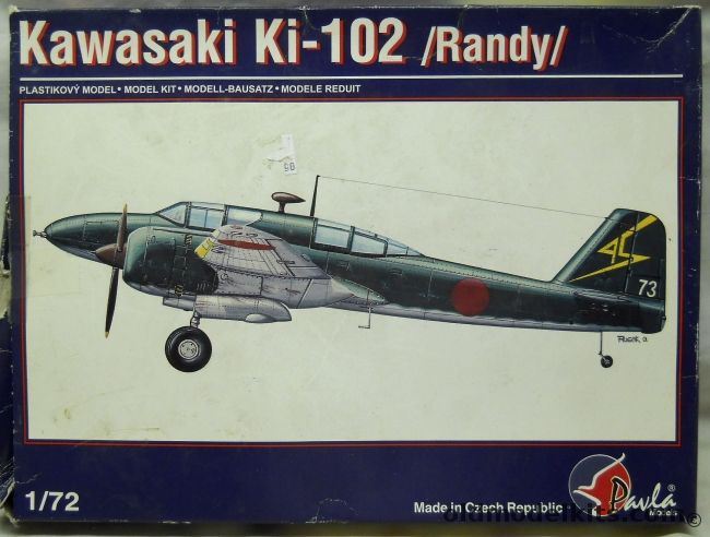 Pavla 1/72 Kawasaki Ki-102 Randy High Altitude Interceptor, 72008 plastic model kit