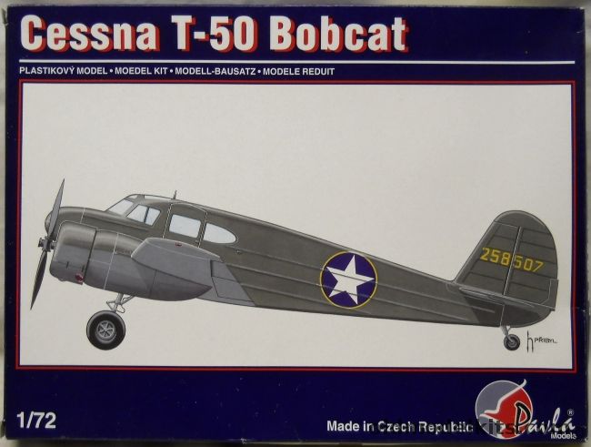 Pavla 1/72 Cessna T-50 Bobcat / JRC-1 / UC-78 / Crane - RCAF / USAAF 8th AF Great Britain / Bamboo Bomber US Navy NAS Pensacola, 72022 plastic model kit