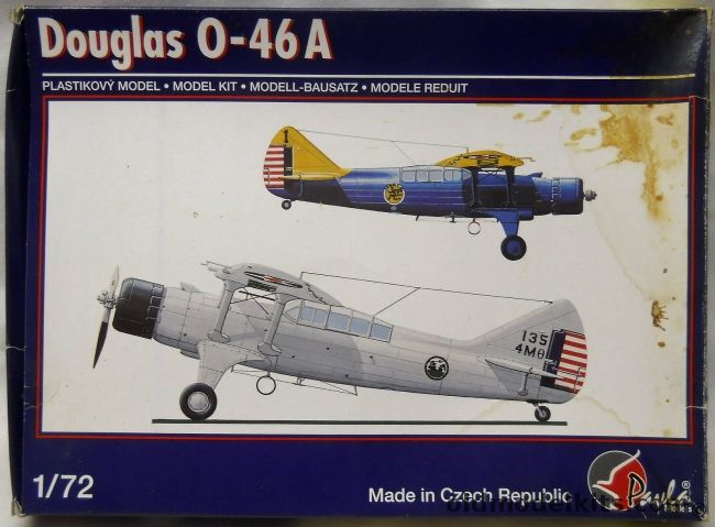 Pavla 1/72 Douglas O-46A - USAAC 2nd Observation Sq Clark Field Manila Philippines December 1941 / 118th Observation Sq Connecticut National Guard Hartford 1938 / 21st Pursuit Sq Hack Aircraft Philippine Islands 1941, 72050 plastic model kit